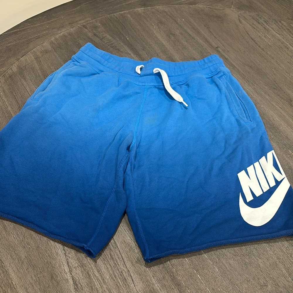 Nike men’s sweatpants shorts men’s large blue gradient